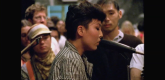 16mm and Super 8mm film by Lance Bangs Aska performs her song “There Are Many Of Us” at Family Bookstore in Los Angeles, California.